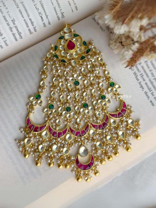 Ishhaara Multicolor Gold Plated Jadau Kundan Passa