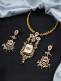 Ishhaara Multicolor Gold Plated Meenakari Hasli Set