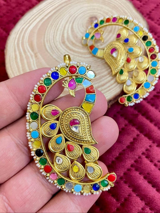 Ishhaara Multicolor Jadau Kundan Jhoomar Earcuff Earrings