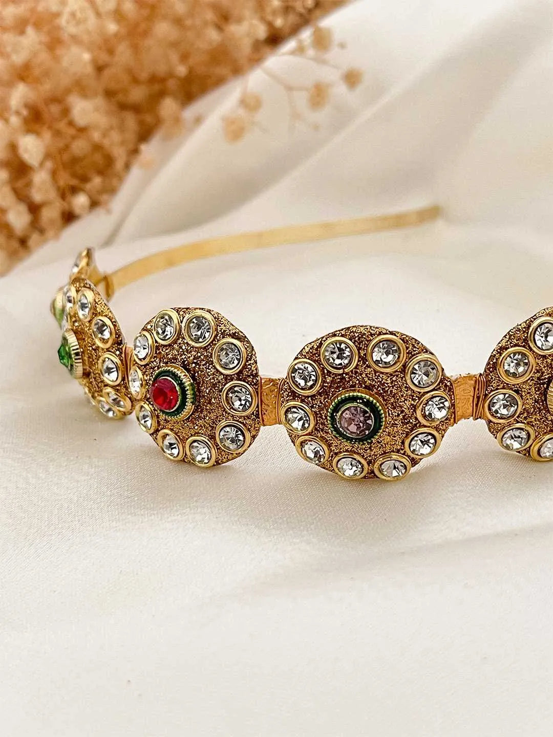 Ishhaara Multicolor Kundan Ethnic Hair Band