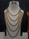 Ishhaara Multicolor Layered Round Kundan Studded Long Necklace