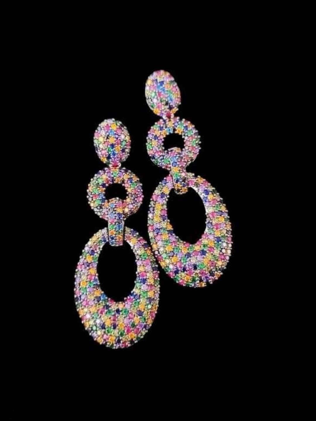 Ishhaara Purple Link Drop Earrings
