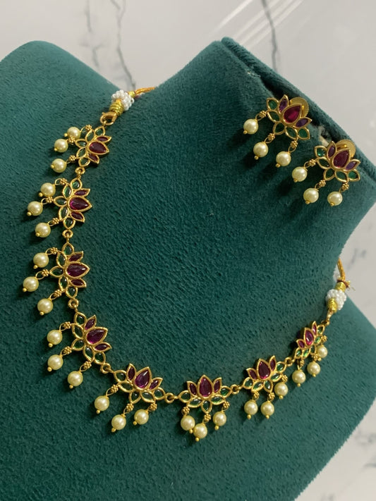 Ishhaara Multicolor Lotus Choker