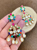 Ishhaara Multicolor Moissanite Polki Earrings