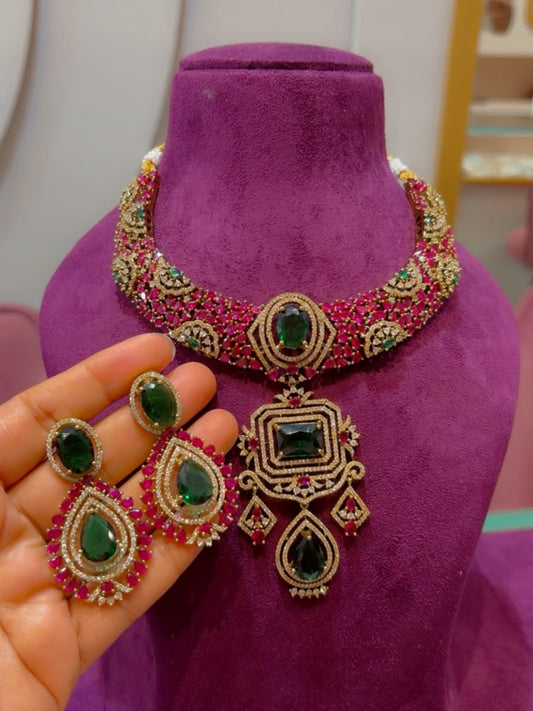 Ishhaara Multicolor Polki And Kundan Heritage Necklace