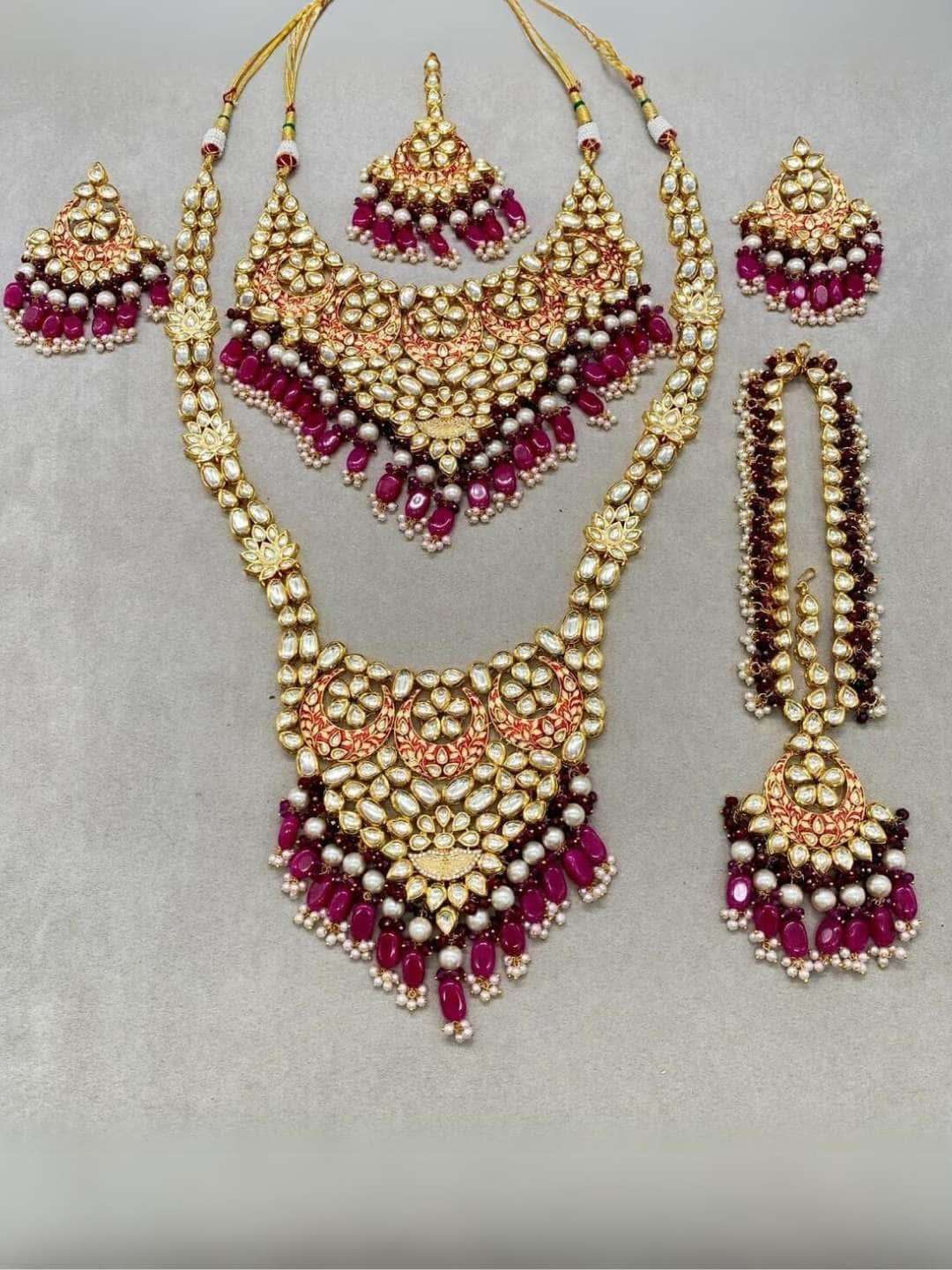 Ishhaara Premium Quality Kundan Meenakari Full Bridal Set