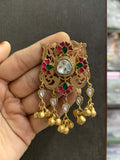 Ishhaara Multicolor Rajputana Chandbali Groom Brooch