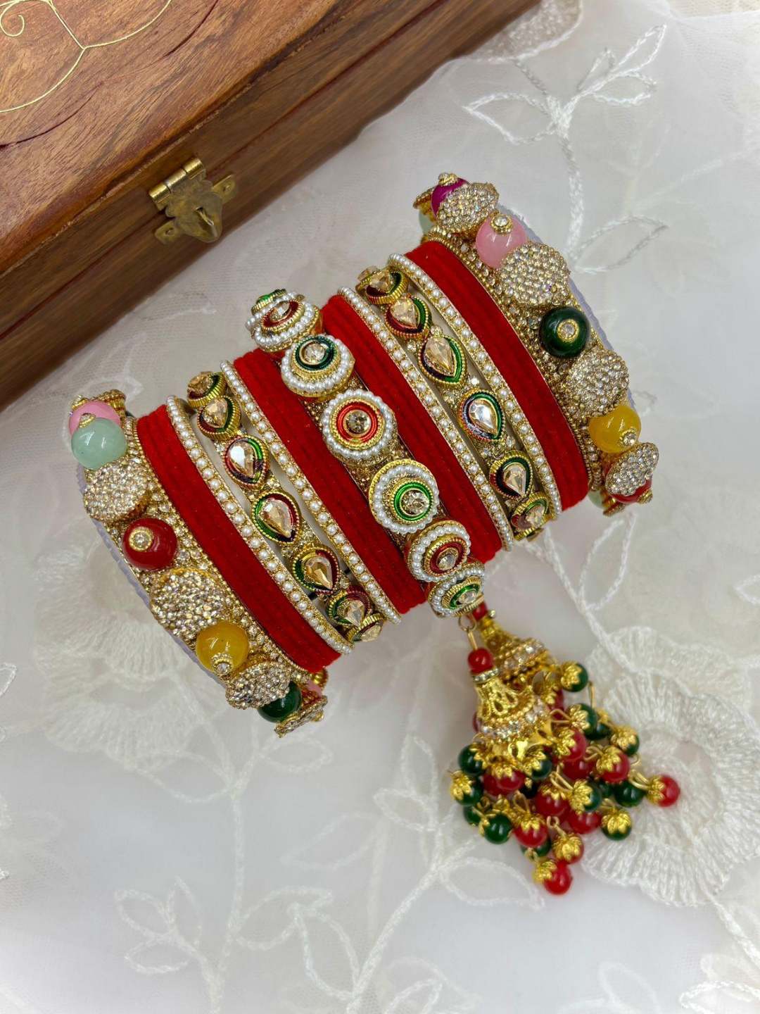 Ishhaara Multicolor Semiprecious Stone Studded Bridal Chooda