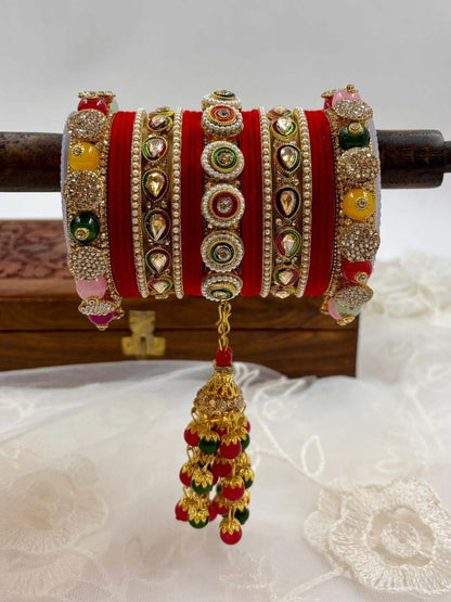 Ishhaara Multicolor Semiprecious Stone Studded Bridal Chooda