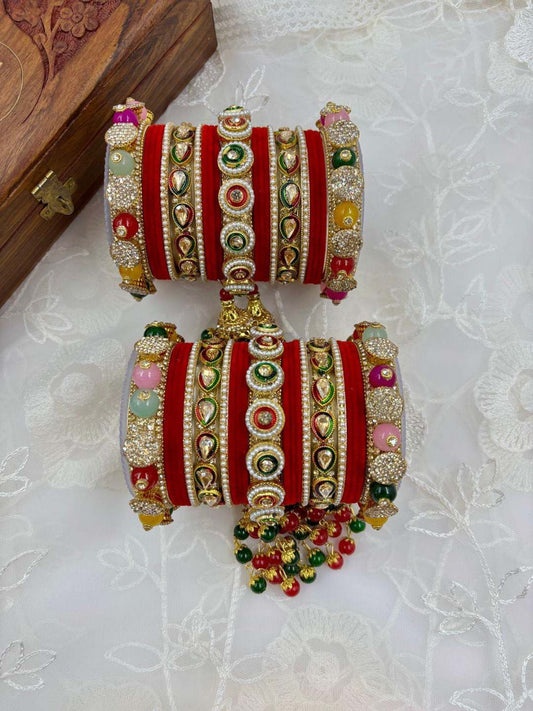 Ishhaara Multicolor Semiprecious Stone Studded Bridal Chooda