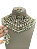 Ishhaara Multicolor Stone Studded And Beaded Choker Necklace Set