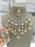 Ishhaara Multicolor Traditional Rajwadi Polki Choker Necklace