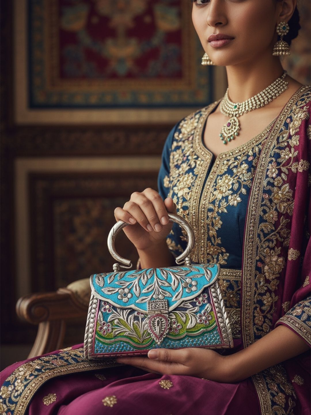 Ishhaara Multicolored German Silver Necklace