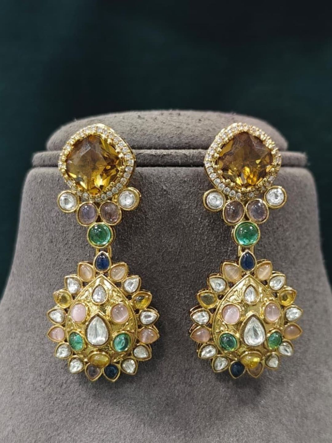 Ishhaara Multicolored Polki Earring