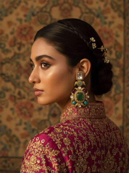 Ishhaara Multicolored Stone Dangler Earrings