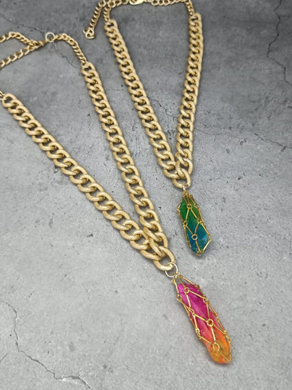 Ishhaara Multicolored Stone Studded Pendant Necklace