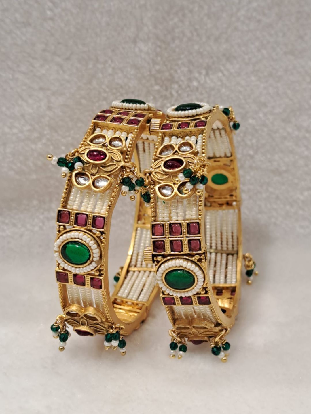 Ishhaara Multicolored Stone Temple Bangles