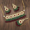 Ishhaara Multicolour 5 Round Tassel Choker Necklace Set