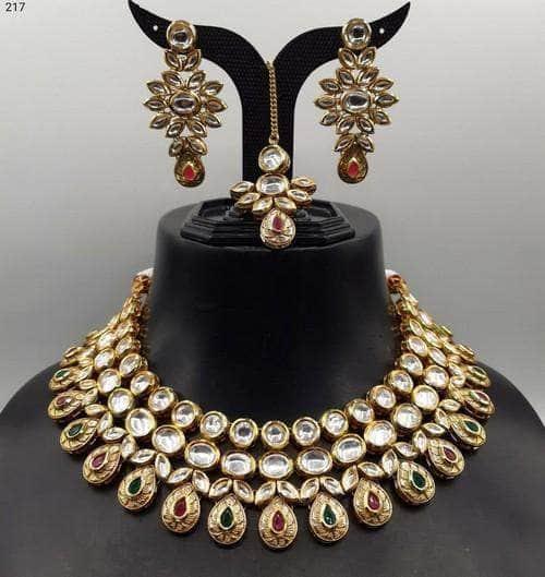 Ishhaara Gold Antique Drop Choker Set