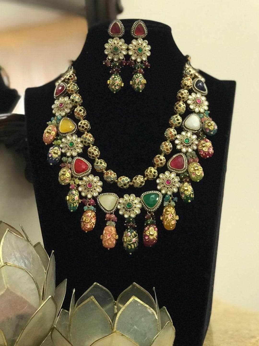 Ishhaara Colorful Layered Precious Stone Set