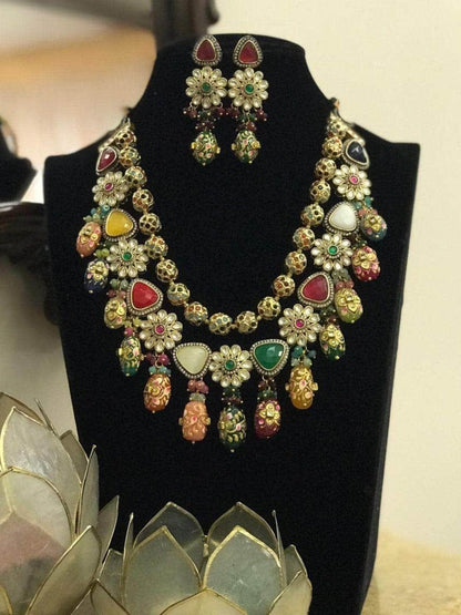 Ishhaara Colorful Layered Precious Stone Set