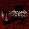 Ishhaara Multicolour Drop Layered Choker Earring And Teeka Set