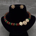 Ishhaara Multicolour Pearls Kundan Necklace Set