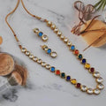 Ishhaara Single Line Colored Kundan Set