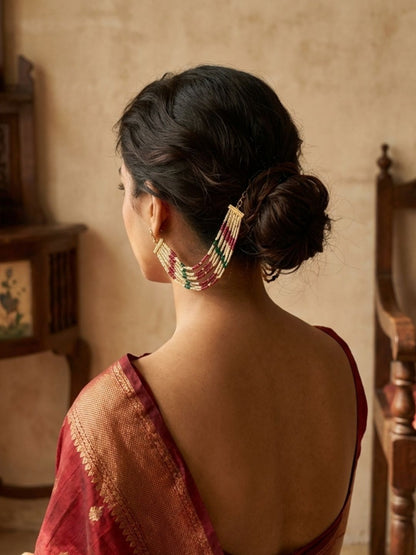 Ishhaara Multilayered Beaded Earchain