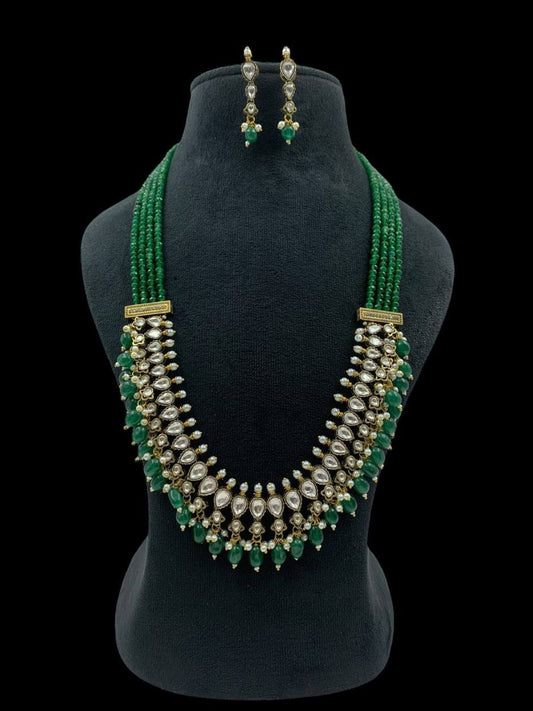 Ishhaara Multilayered Kundan And Green Stone Groom Necklace