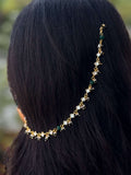 Ishhaara Nakashi Green Gold Plated Ear Chain