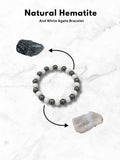 Ishhaara Natural Hematite With White Agaate Bracelet