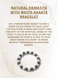 Ishhaara Natural Hematite With White Agaate Bracelet