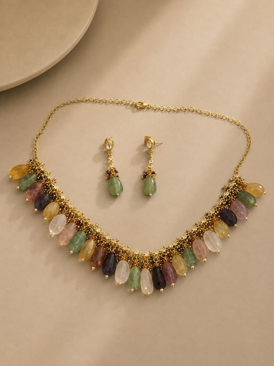 Ishhaara Natural Multi Stone Necklace