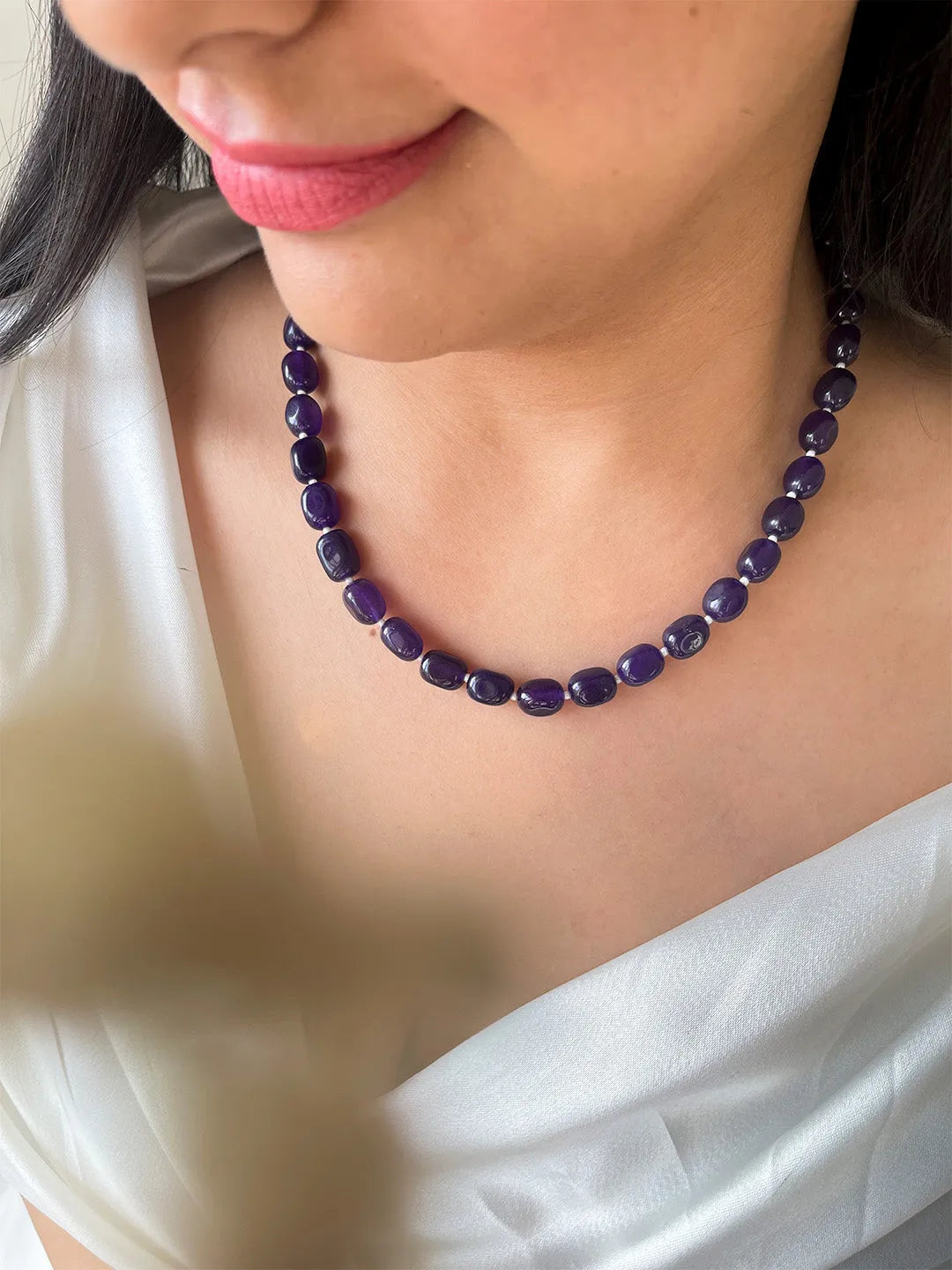 Ishhaara Natural Purple Amethyst Quartz Necklace