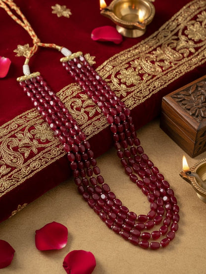 Ishhaara Natural Ruby Beads Necklace