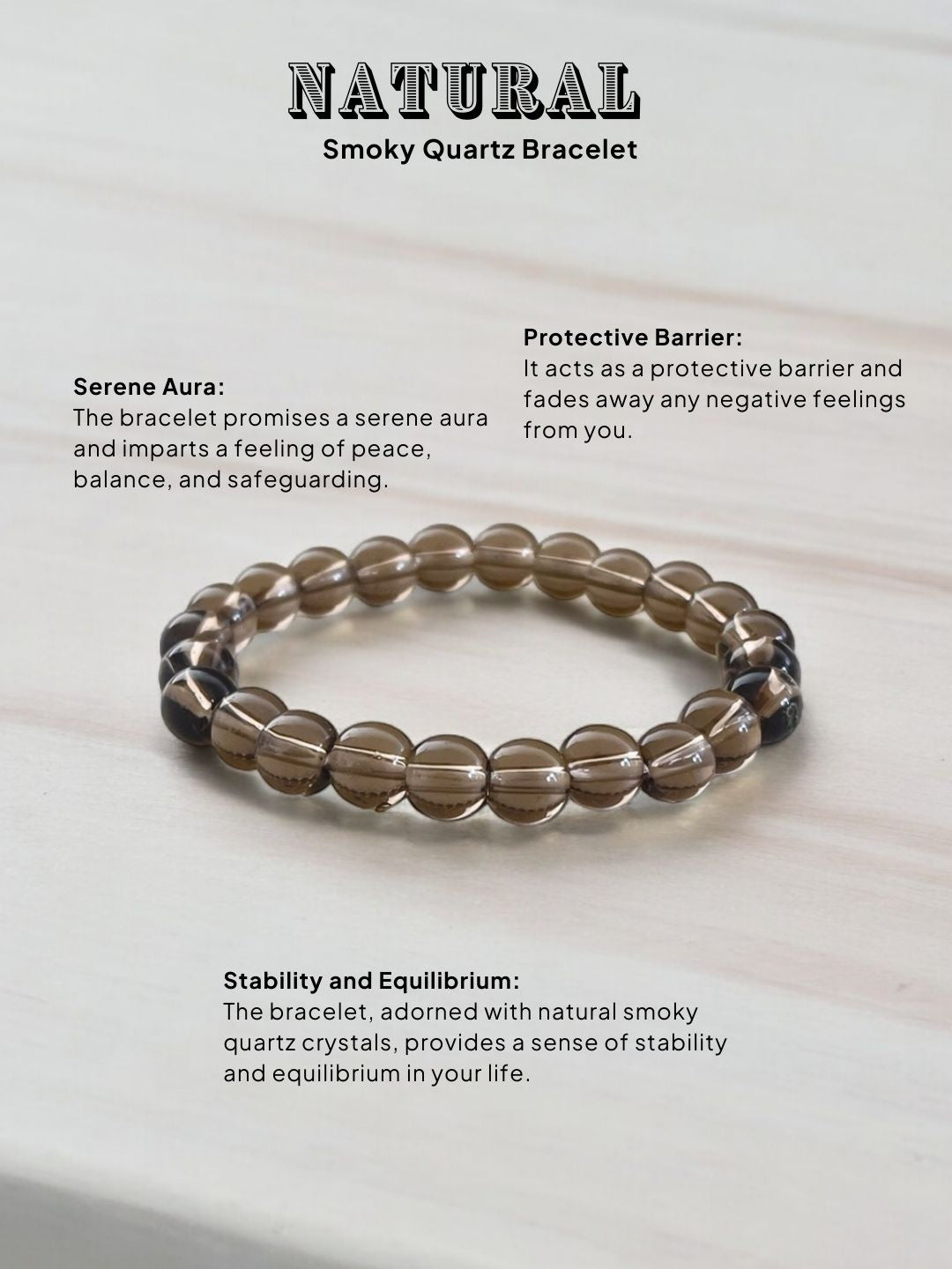 Ishhaara Natural Smoky Quartz Bracelet