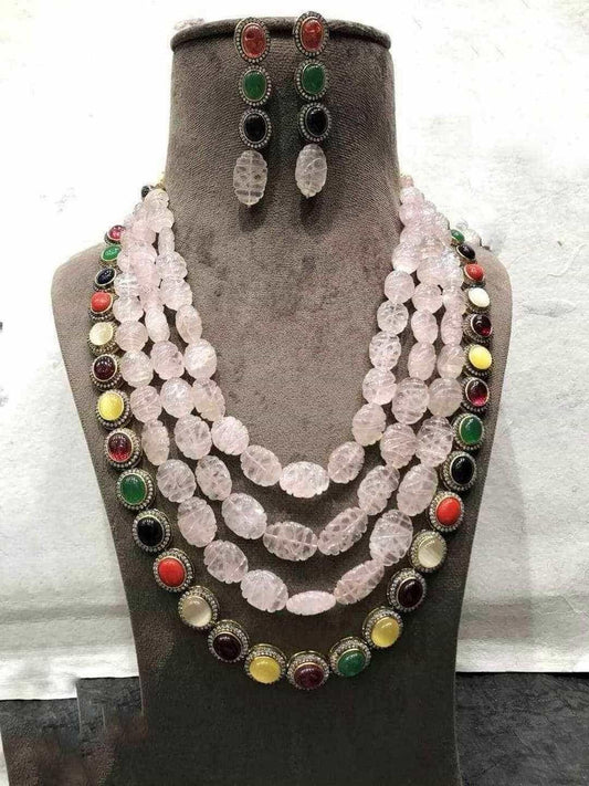 Ishhaara Natural Stone Navratna Necklace