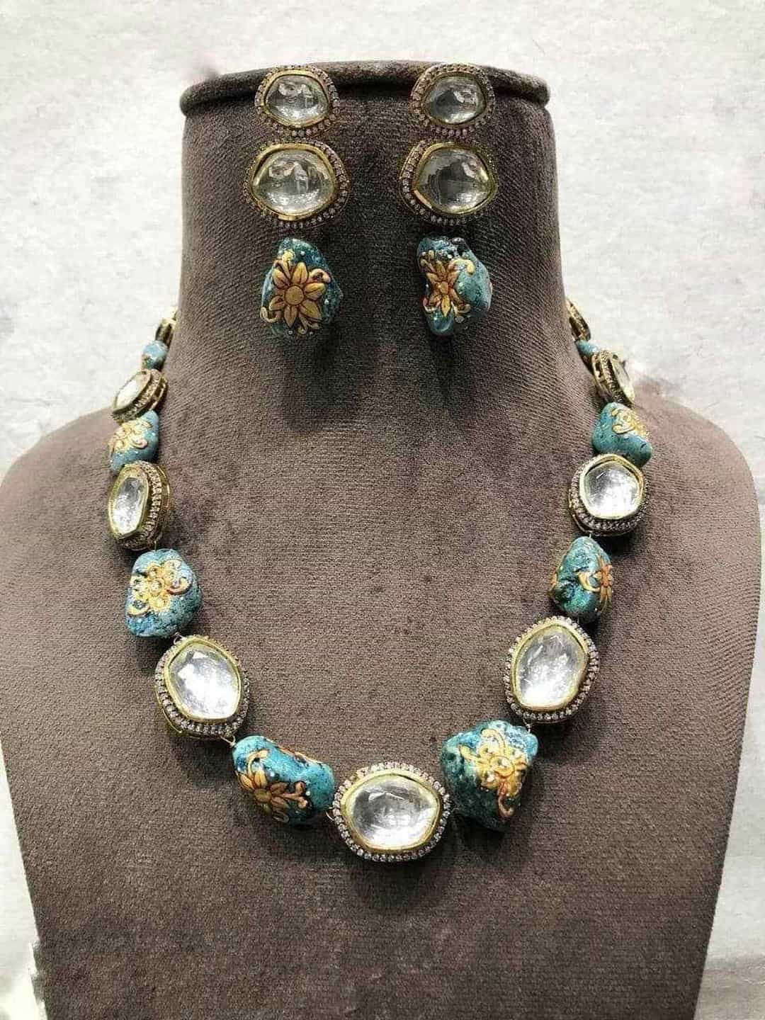 Ishhaara Natural stone Polki Necklace