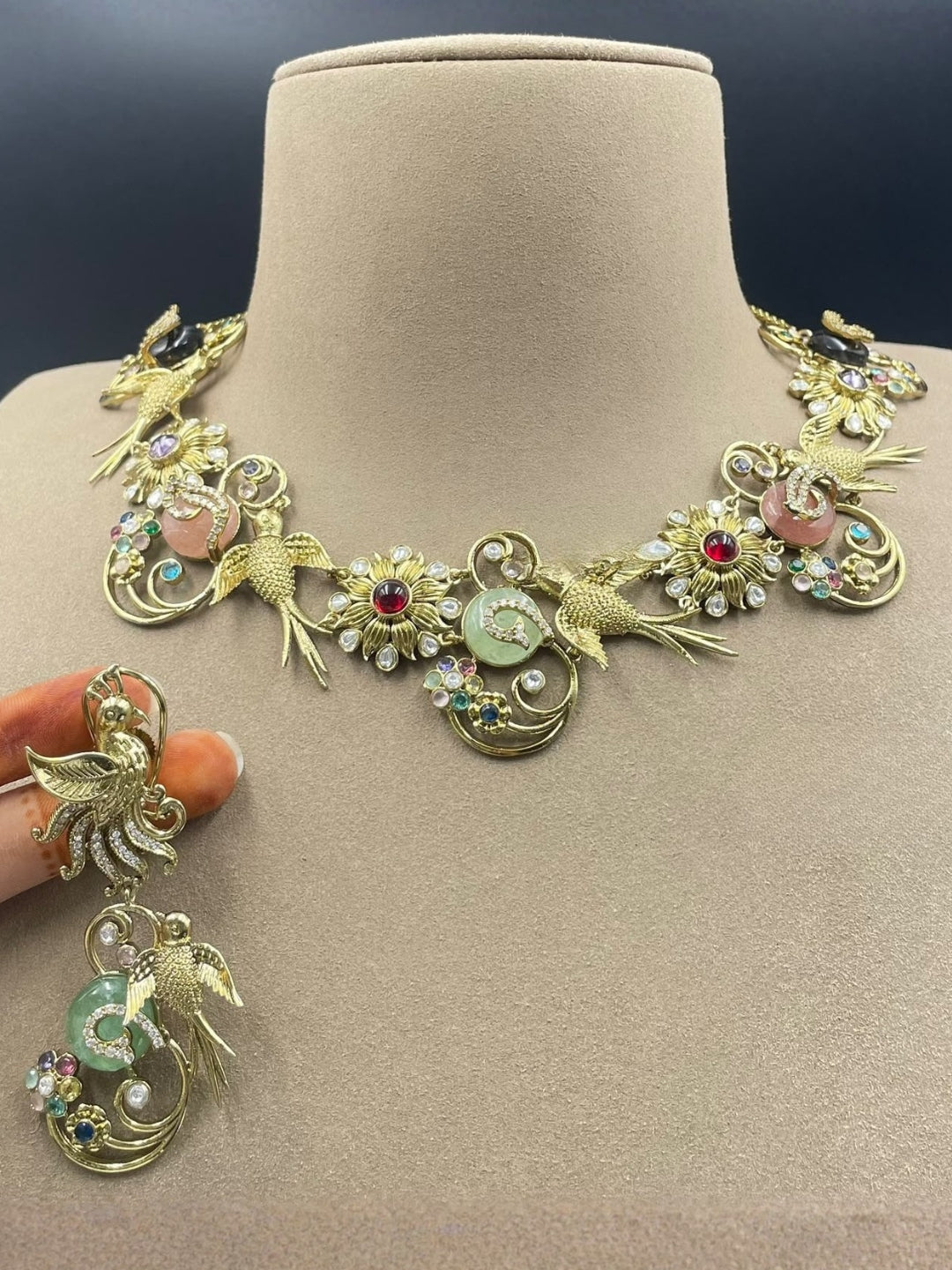 Ishhaara Nature Inspired Peacock Fusion Necklace