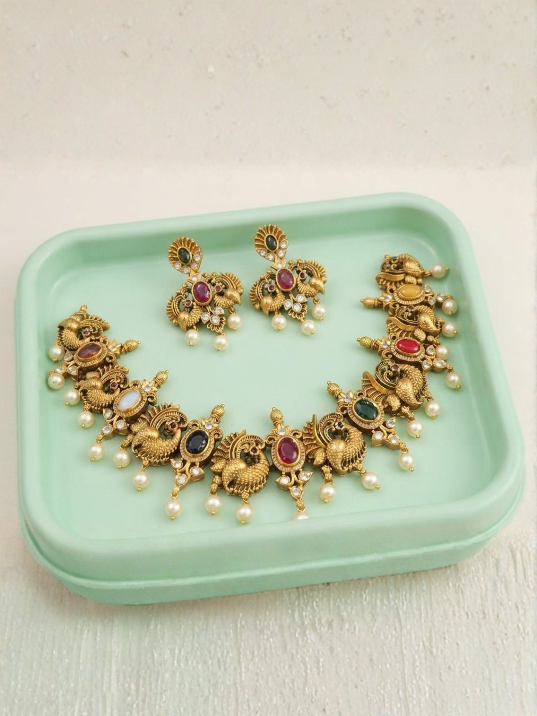 Ishhaara Navartan Mayura Choker Necklace