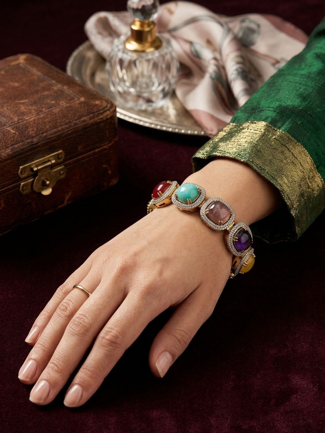 Ishhaara Navratan Bangle Bracelet