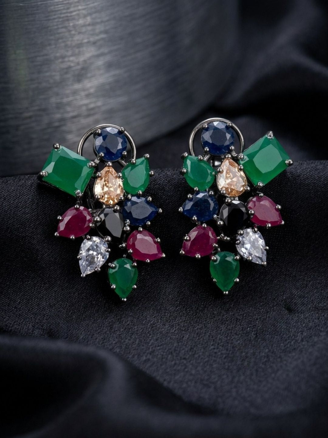 Ishhaara Navratan Premium Stone Studs