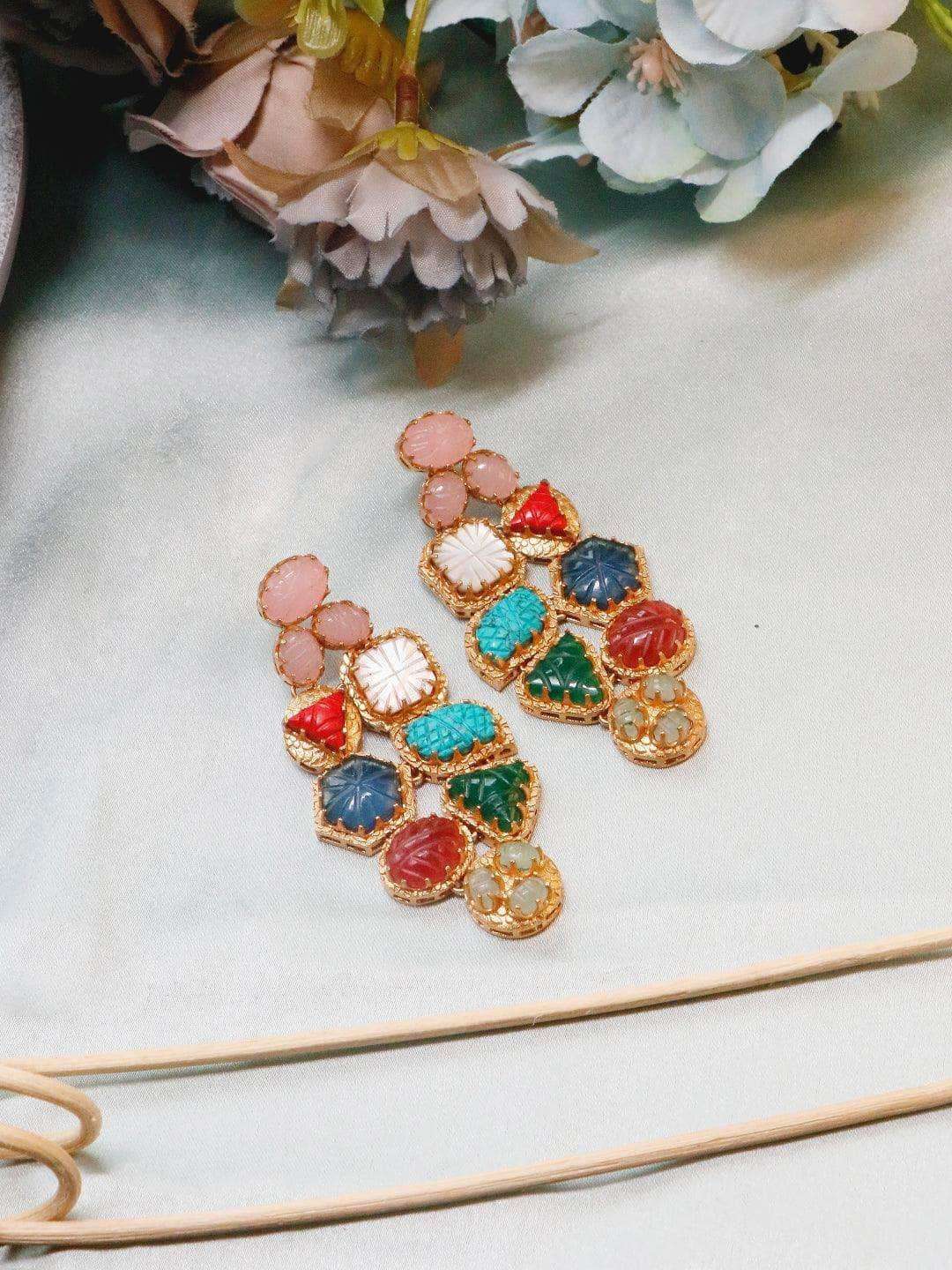 Ishhaara Navratna Cocktail Earrings
