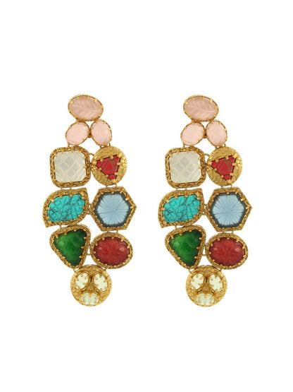 Ishhaara Navratna Cocktail Earrings