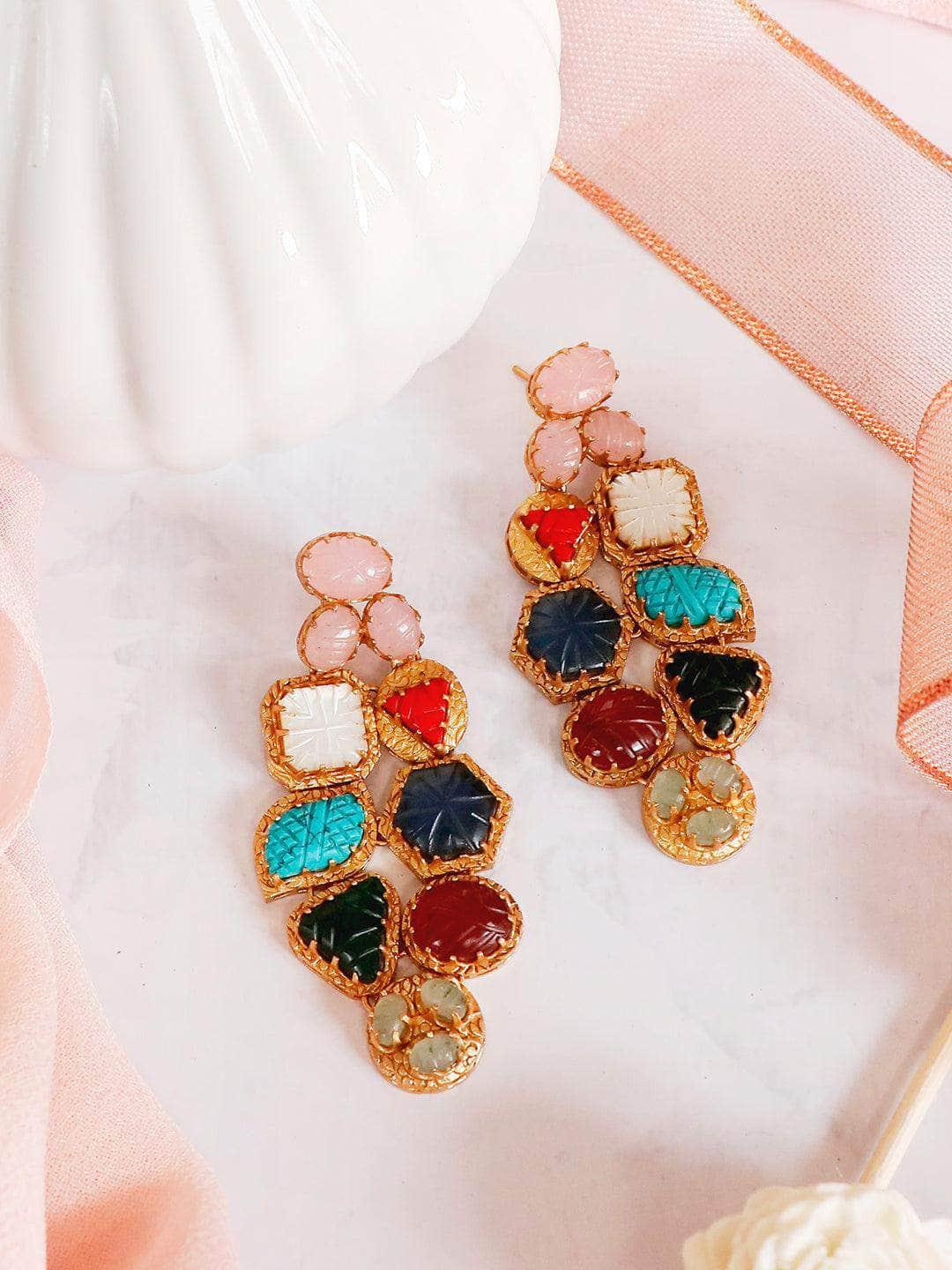 Ishhaara Navratna Cocktail Earrings