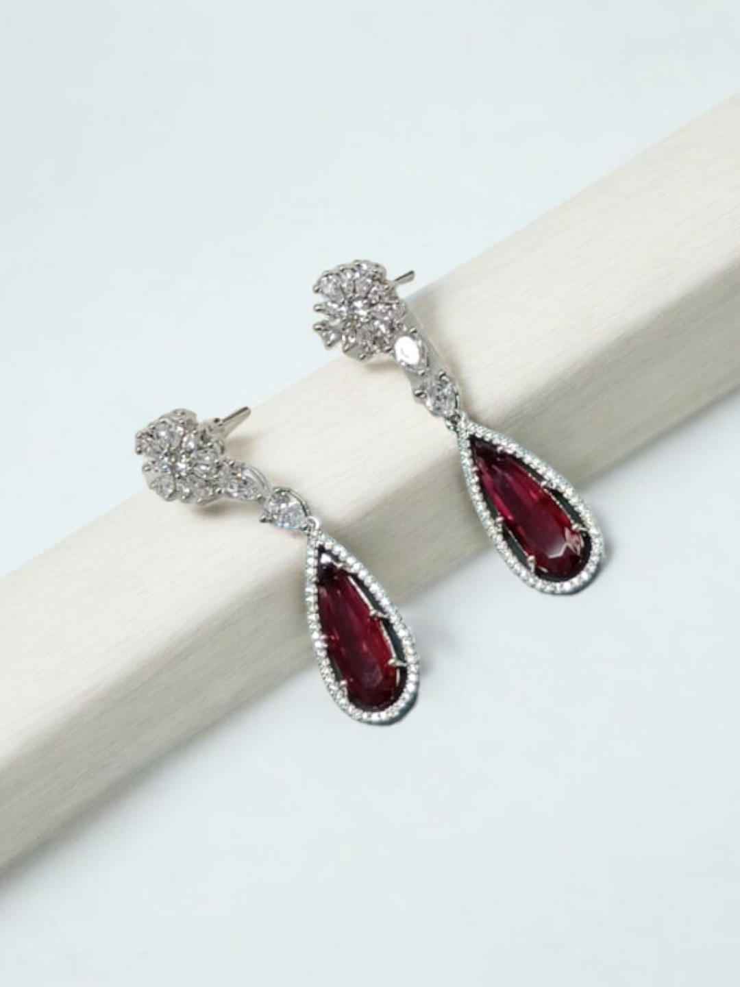 Ishhaara Nicky Rothschild In Ruby And Diamond Studded Earrings