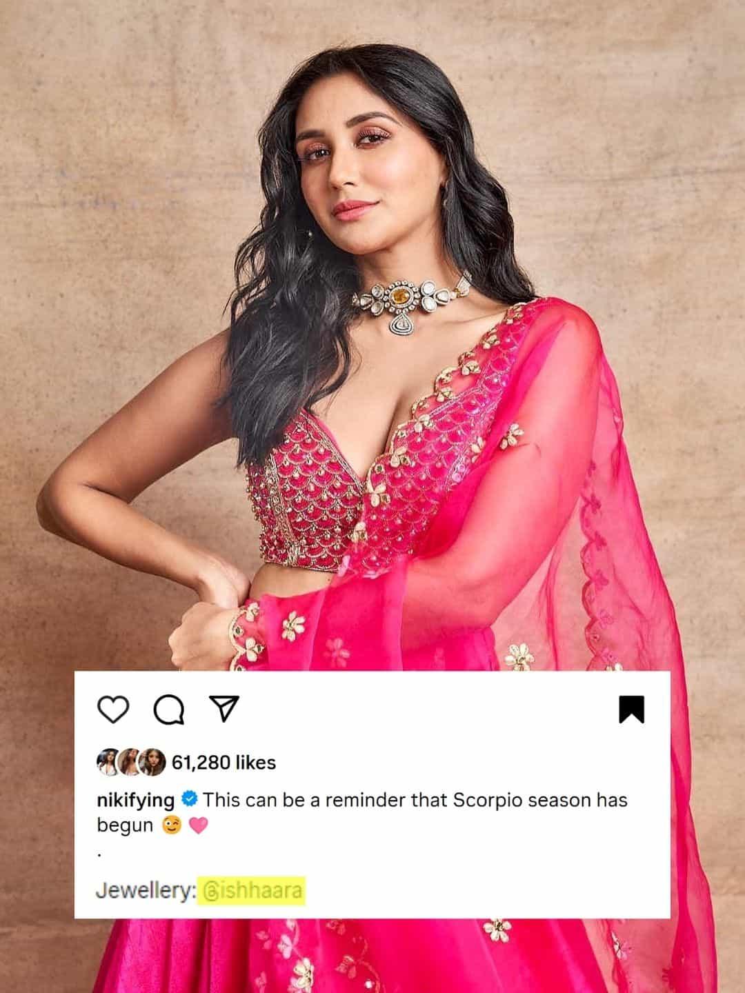 Ishhaara Nikita Dutta In Carved Center Kundan Choker Set