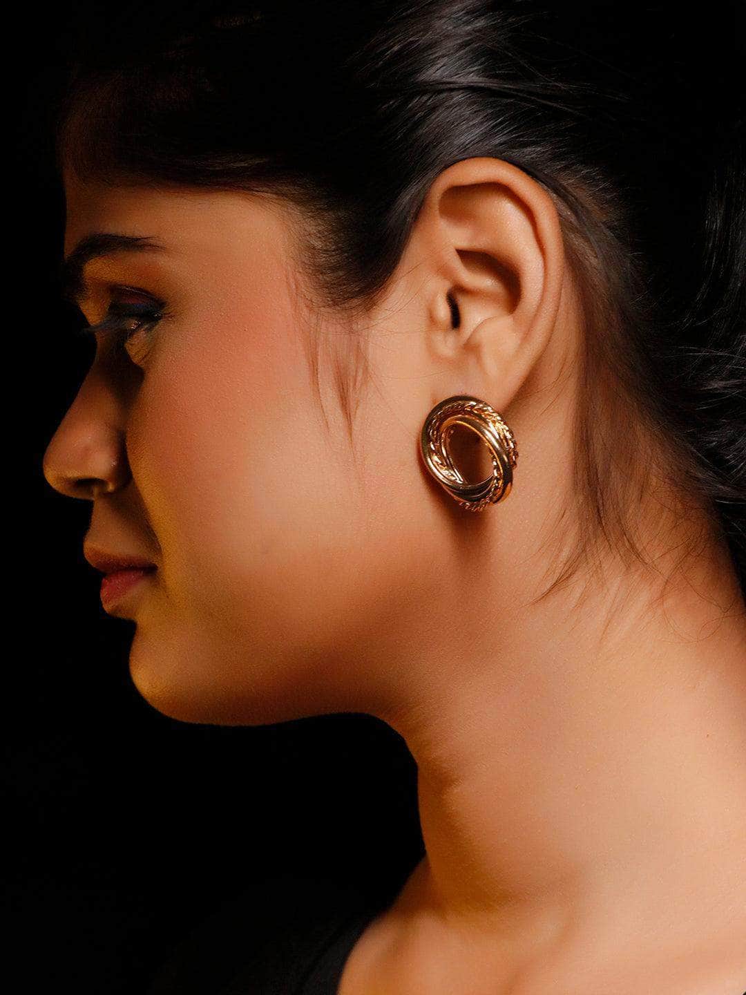 Ishhaara Nikki Mehra In Twisted Stud Hoop Earrings