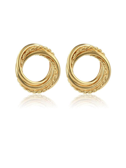 Ishhaara Nikki Mehra In Twisted Stud Hoop Earrings